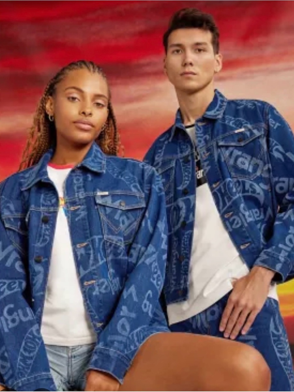Wrangler HotWheels Blue Logo Print Denim Jacket